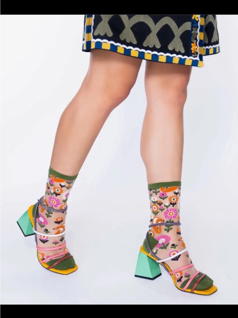 Sock Candy Feeling Foxy Sheer Crew Sock.